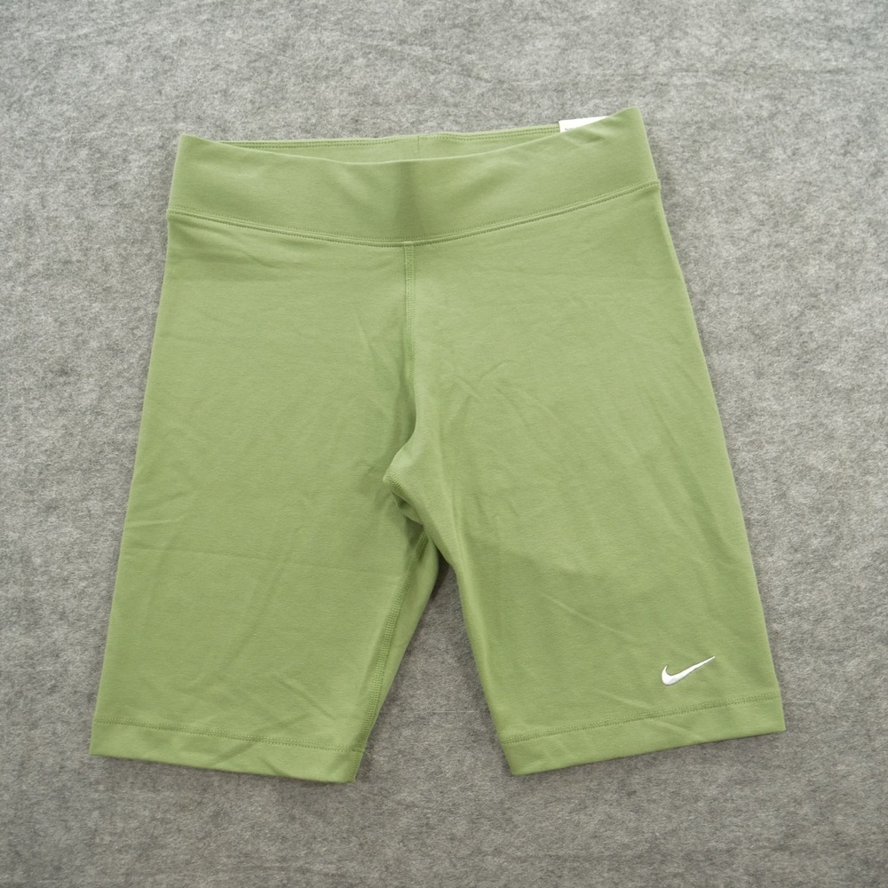 Nike Shorts Womens Medium Green Biker Shorts High Waist Stretch Active Gym New